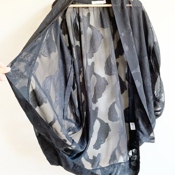 MINKPINK | Sheer Long Black Cardigan - Picture 3 of 12